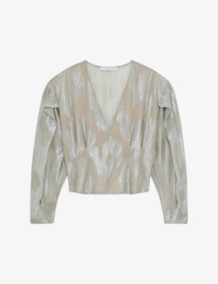 IRO: Berma V-neck metallic woven blouse