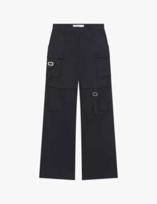 IRO: Abeline patch-pocket high-rise organic-cotton trousers