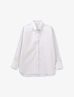 IKKS: Striped relaxed-fit cotton-blend shirt