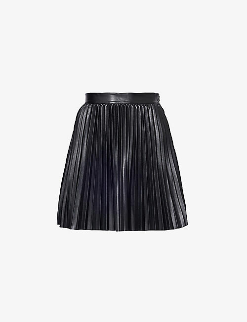 IKKS: Pleated faux-leather mini skirt