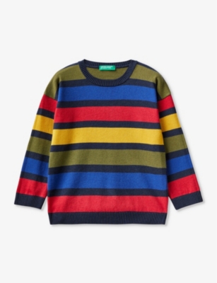 BENETTON: Striped knitted jumper 3-6 years