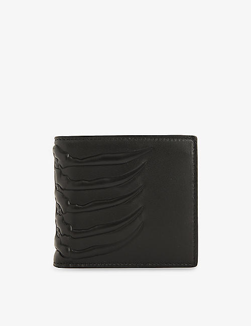 ALEXANDER MCQUEEN: Ribcage-embossed leather billfold wallet