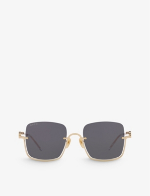 GUCCI: GC002043 GG1279S rectangle-frame metal sunglasses