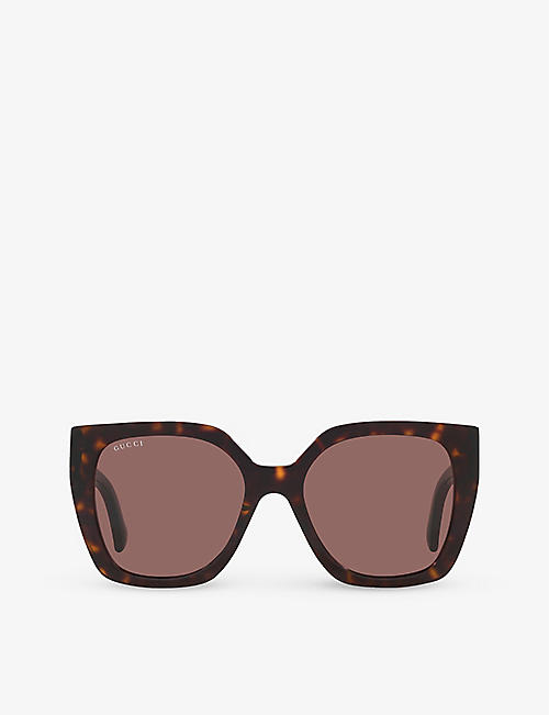 GUCCI: GC002027 GG1300S butterfly-frame acetate sunglasses
