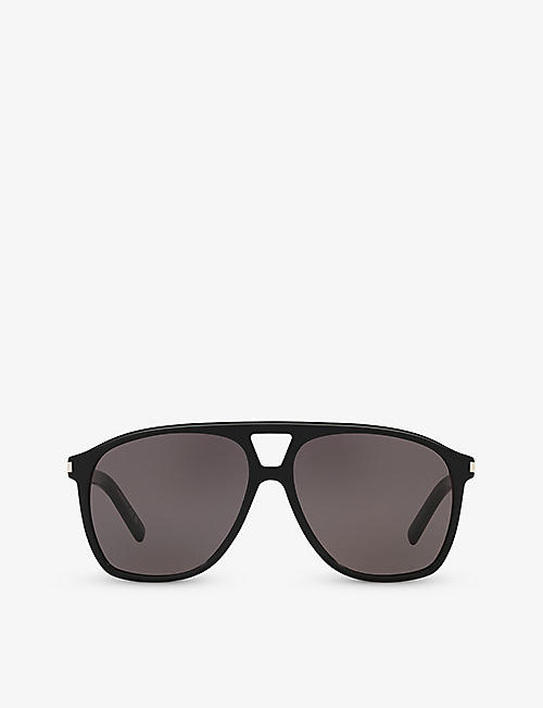 SAINT LAURENT: YS000473 SL 596 Dune rectangle-frame acetate sunglasses