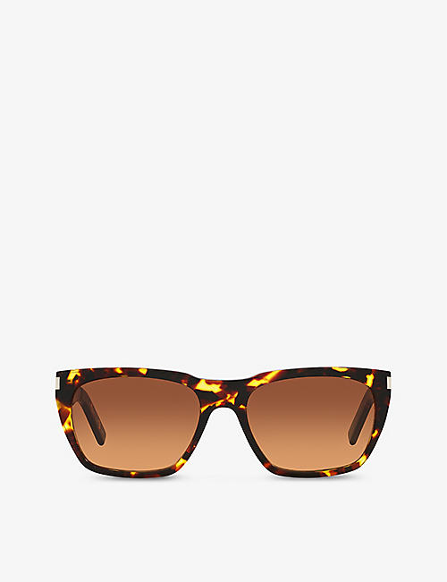 SAINT LAURENT: YS000474 rectangle-frame acetate sunglasses