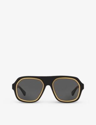 BOTTEGA VENETA: 6J000397 BV1217S rectangular-frame acetate sunglasses