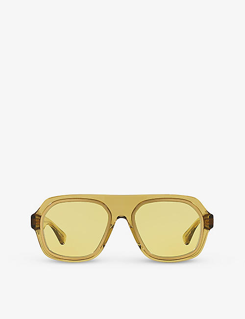 BOTTEGA VENETA: 6J000397 BV1217S rectangle-frame acetate sunglasses