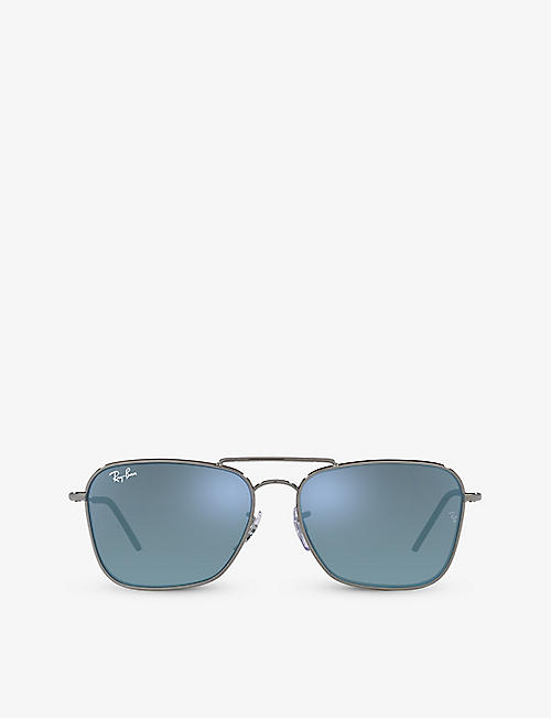 RAY-BAN: RBR0102S Caravan Reverse square-frame metal sunglasses