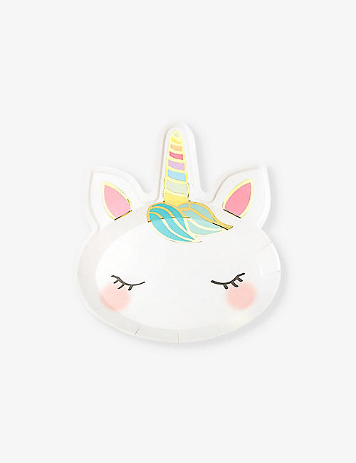 TALKING TABLES: We Heart Unicorns paper plates pack of 12