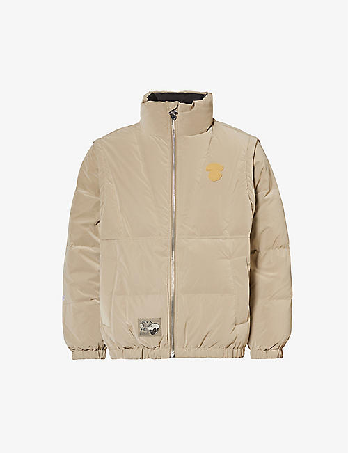 AAPE: Brand-embroidered multi-wear relaxed-fit shell-down jacket