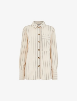 WHISTLES: Kwammie striped stretch-cotton overshirt