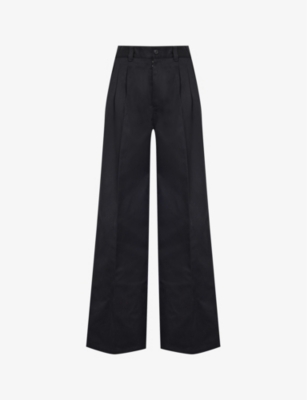 MAISON MARGIELA: Wide-leg high-rise cotton-twill trousers