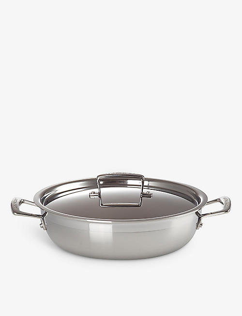 LE CREUSET: 3-ply shallow stainless-steel casserole dish 30cm