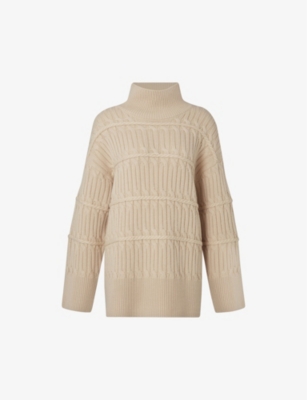 MALINA: Adelyn cable-knit merino wool-blend jumper