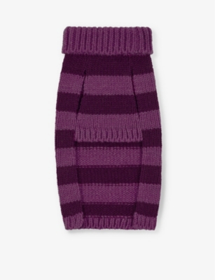 LISH: Smithy Mauve striped wool dog jumper