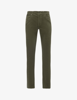 PAIGE: Federal slim-fit tapered-leg cotton-blend jeans