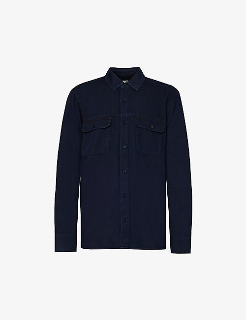 PAIGE: Abraham chest-pocket cotton-blend shirt