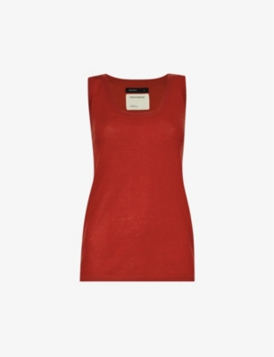 FRENCKENBERGER: Relaxed-fit scoop-neck cashmere knitted top