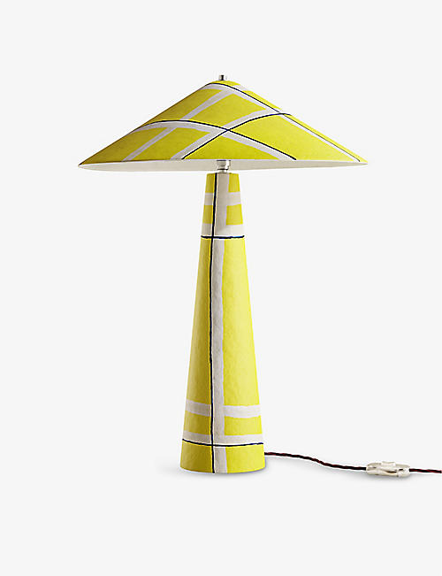 PALEFIRE: Parasol graphic-pattern brass table lamp 57cm