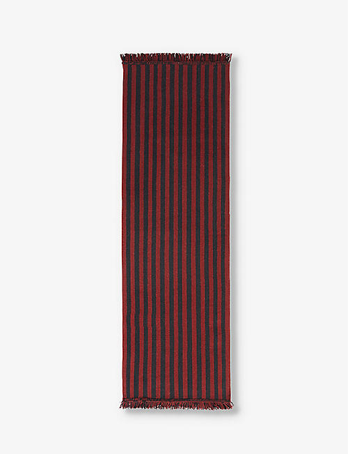 HAY: Stripes And Stripes fringed wool and cotton-blend rug 200cm x 60cm