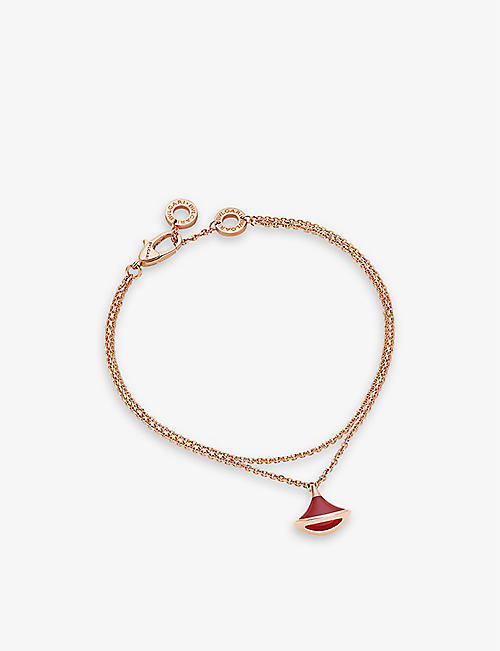 BVLGARI: Divas Dream 18ct rose-gold and carnelian bracelet