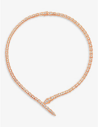 BVLGARI: Serpenti Viper 18ct rose-gold and 5.26ct diamond necklace