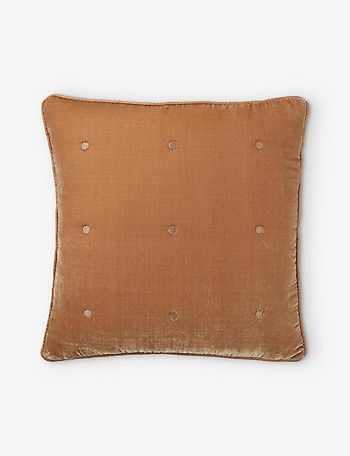 YVES DELORME: Cocon quilted velvet cushion cover 45cm x 45cm