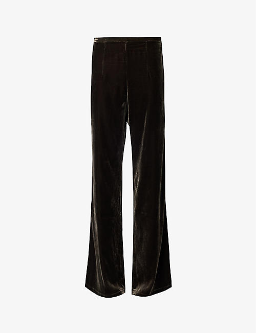 LE KASHA: San Polo wide-leg velour trousers