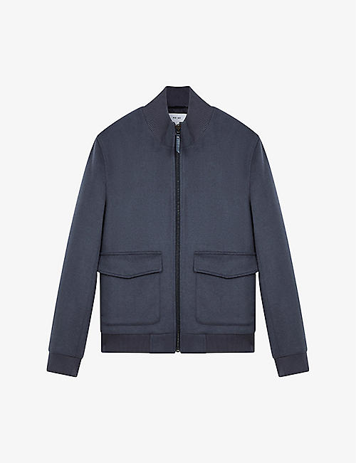 REISS: Shuffle patch-pocket wool-blend jacket