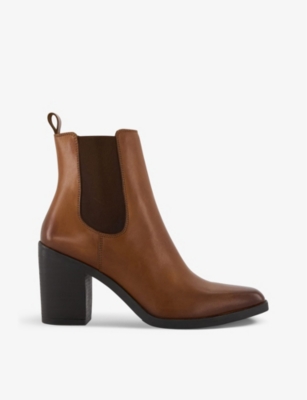 DUNE: Promising western heeled leather ankle boots
