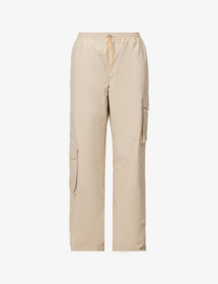 ADANOLA: Wide-leg mid-rise shell trousers