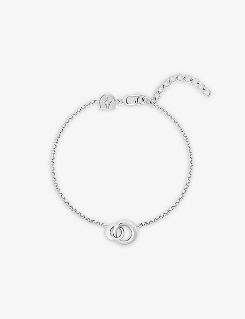 ASTRID & MIYU: Dome rhodium-plated recycled sterling-silver link bracelet