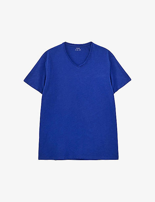 IKKS: V-neck regular-fit cotton T-shirt