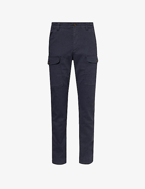 IKKS: Regular-fit straight-leg mid-rise stretch-cotton blend trousers