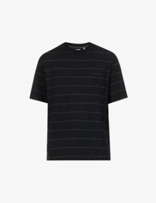 IKKS: Stripe-pattern crewneck cotton-blend T-shirt