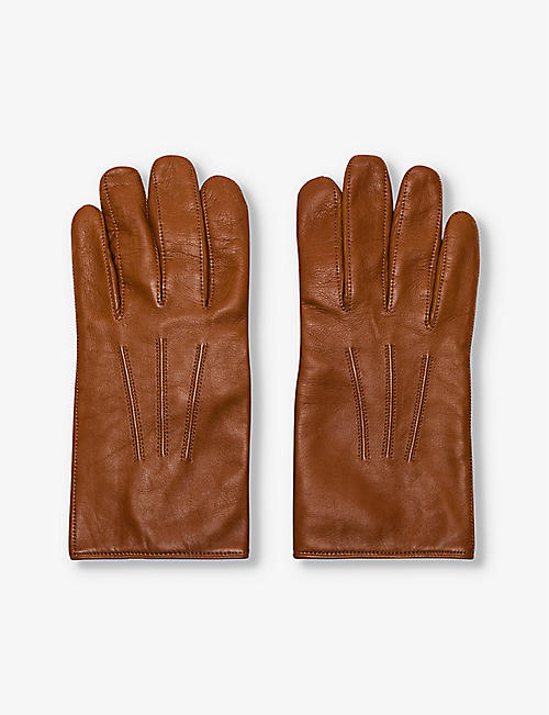 BALIBARIS: Quentin cashmere-lined leather gloves