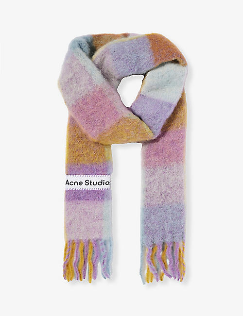 ACNE STUDIOS: Vally checked wool-blend scarf