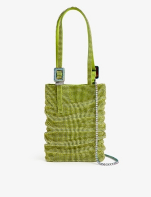 BENEDETTA BRUZZICHES: Loll La Petite rhinestone-embellished mesh top-handle bag