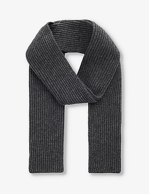 JOHNSTONS: Brand-patch ribbed cashmere scarf