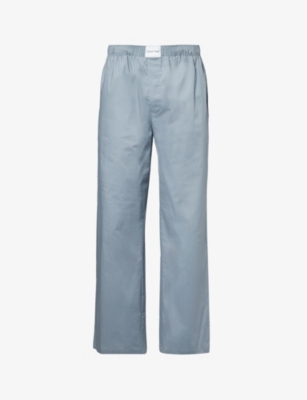 CALVIN KLEIN: Brand-patch slip-pocket recycled cotton-blend pyjama bottoms