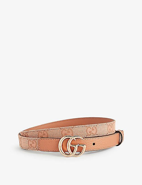GUCCI: Logo-buckle leather belt