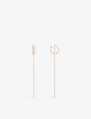 APM MONACO: Up And Down 18ct rose gold-plated metal and pearl ear cuffs