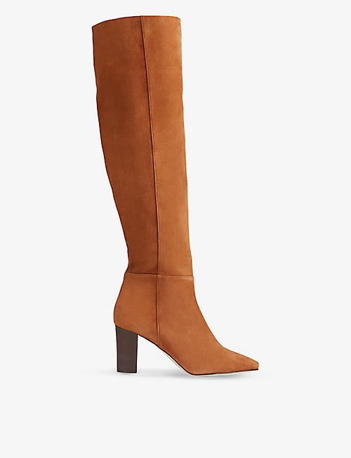 LK BENNETT: Courtney suede heeled over-the-knee boots