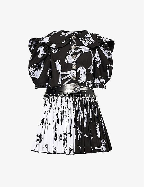 CHOPOVA LOWENA: Midday graphic-pattern cotton mini dress