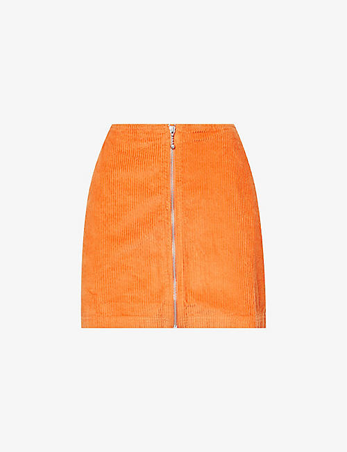 OBEY: Greta corduroy-texture regular-fit cotton mini skirt