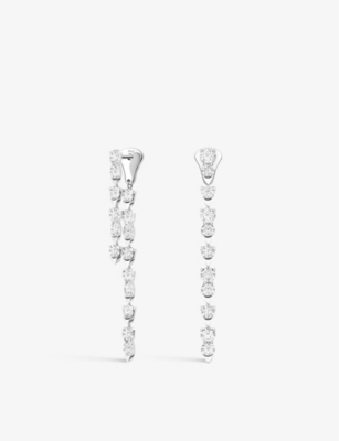 PIAGET: Sunlight 18ct white-gold 2.78 round brilliant-cut diamond pendant earrings