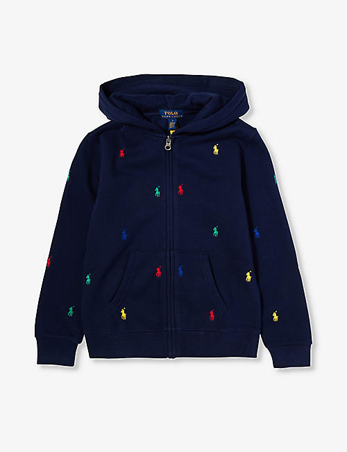 POLO RALPH LAUREN: Boys' brand-embroidered cotton-blend hoody