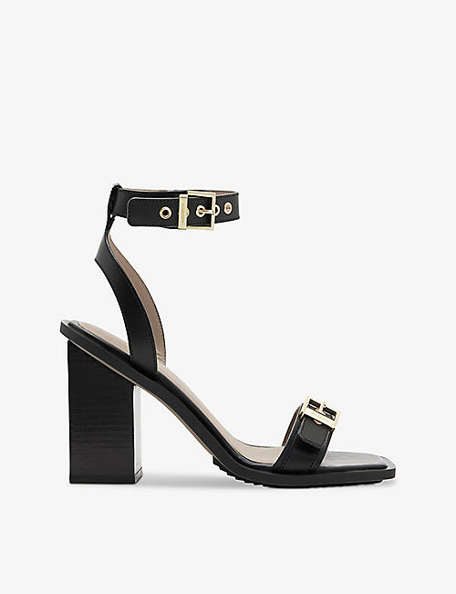 ALLSAINTS: Pamela buckle-embellished heeled leather sandals