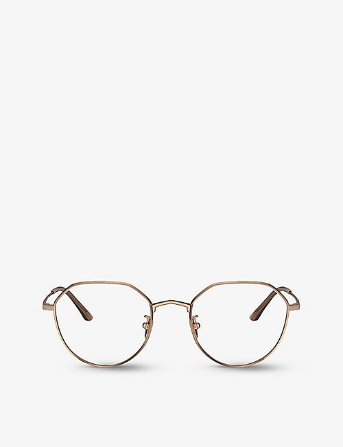GIORGIO ARMANI: AR5142 round-frame metal glasses